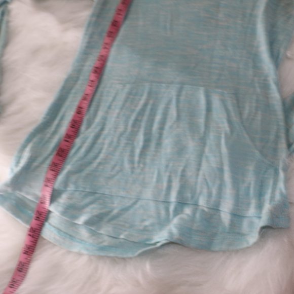 No Boundaries Light Teal Hooded Tunic with Pocket - Picture 8 of 9